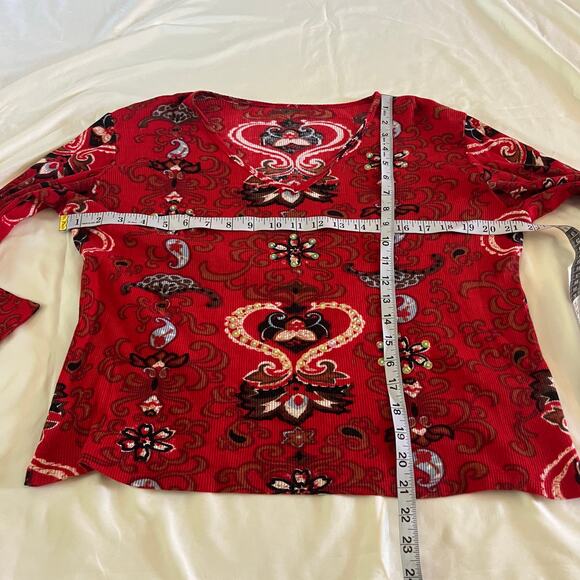 Y2K 2000s Red Graphic Beaded Baby T Grunge Punk XXL - Picture 7 of 7